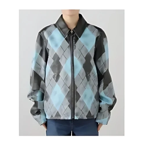MASU ARGYLE LEATHER SPORTS JACKET