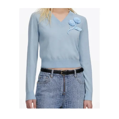 Self-Portrait Blue Rose Wool Jumper