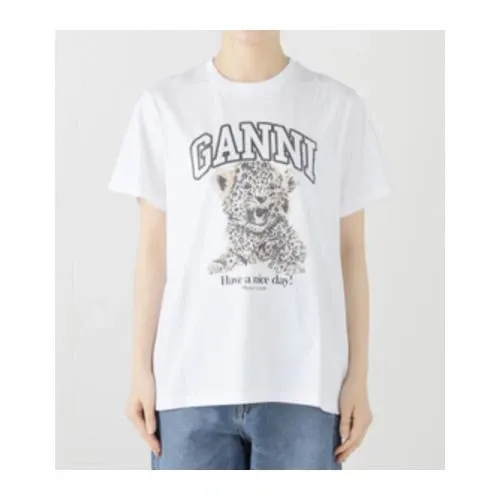 GANNI Basic Jersey Leopard Relaxed Tシャツ