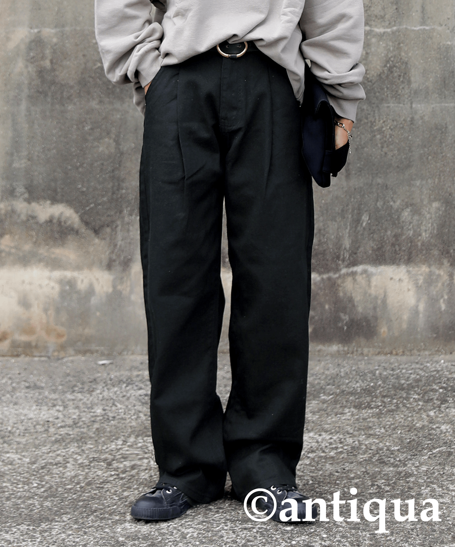 antiqua ツイルタックワイドパンツ パンツ レディース ボトムス 綿100・la-00018
