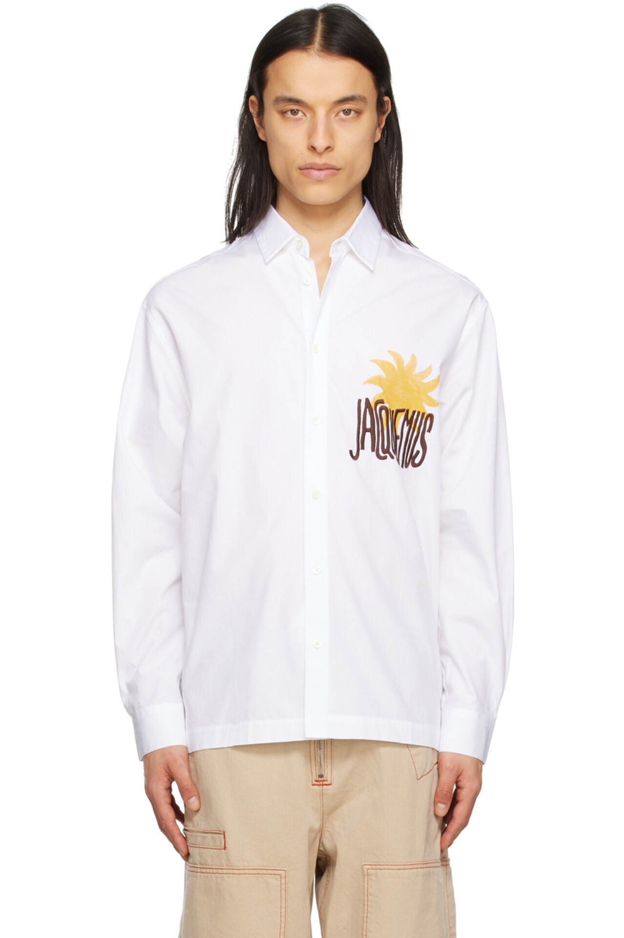 JACQUEMUS Le Raphiaコレクション ホワイト La Chemise Baou シャツ