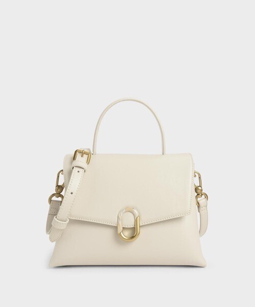 CHARLES & KEITH ストーンエンベリッシュド ハンドルバッグ / Stone-Embellished Handbag