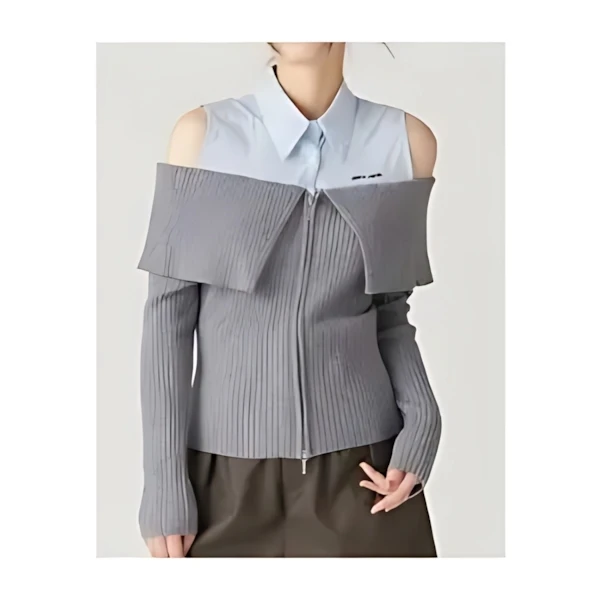 FRAY I.D シャツコンビオフショルプルオーバー