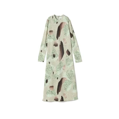 Mame Kurogouchi Marble Print Jersey Dress