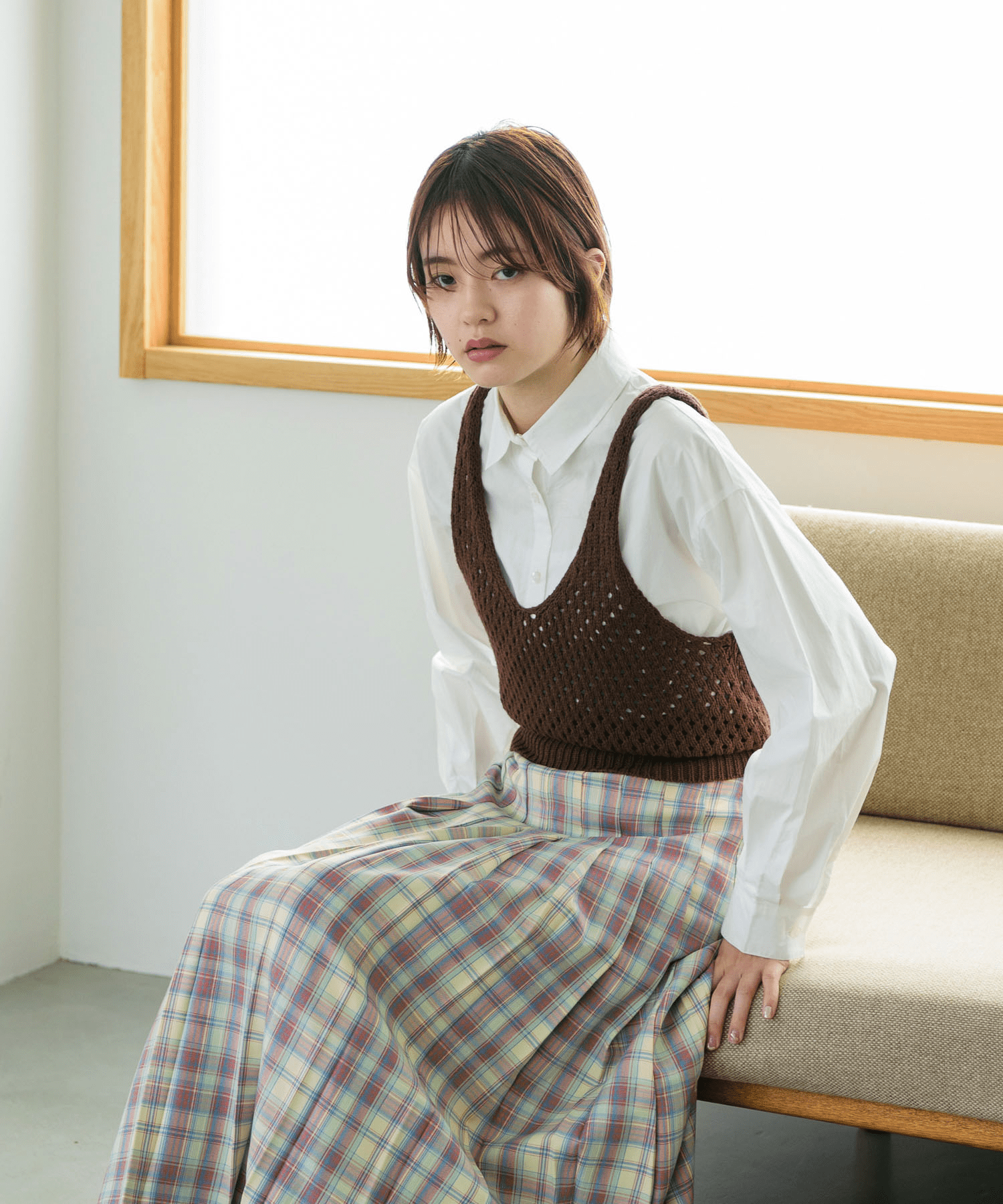 fav store 【Liilas】ニットビスチェ×シャツセット