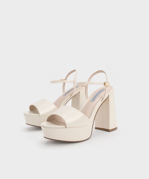 CHARLES & KEITH ピープトゥ プラットフォームサンダル
