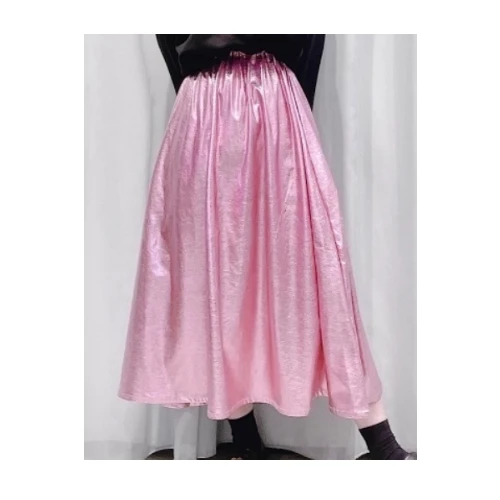 lilLilly S/S メタリックギャザースカート