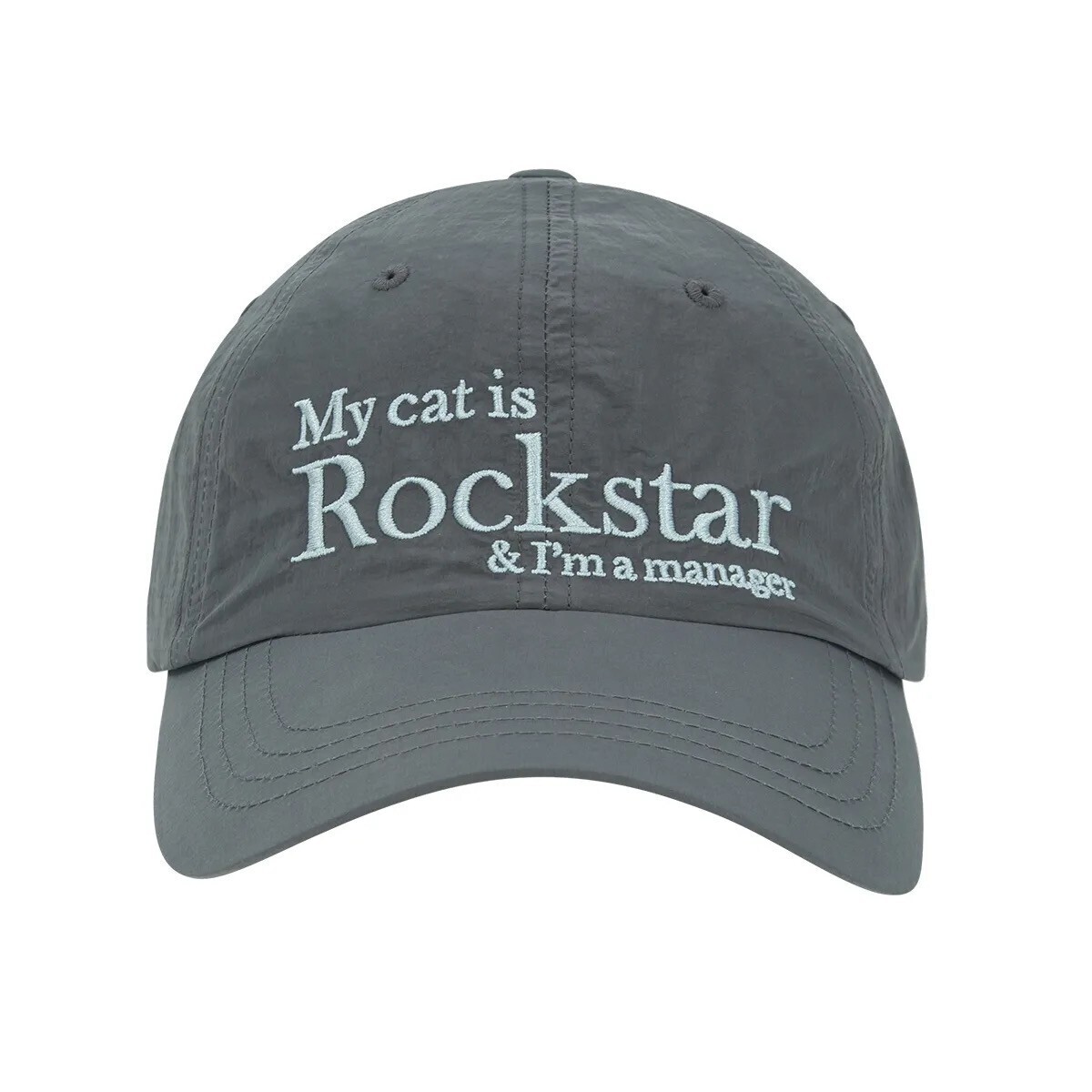 JOEGUSH Rockstar cat Nylon cap (Charcoal)