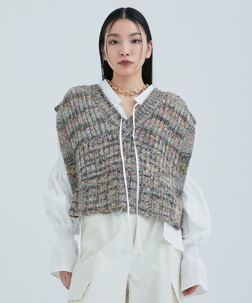 STUDIOUS Chanky Yarn Knit Vest