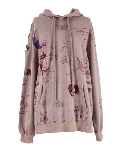 rurumu 23AW echoes printed hoodie