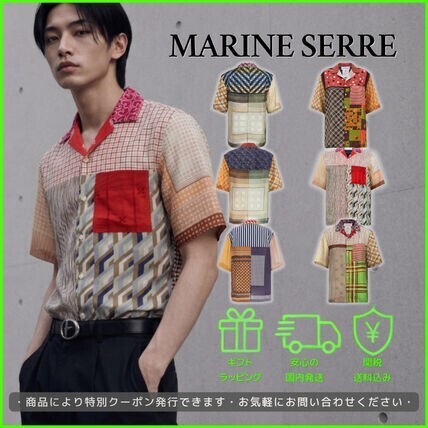 Marine Serre シルクスカーフ ボウリングシャツ