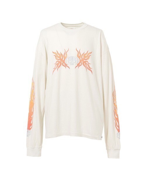 KAMIYA 'Skull Flame' Distressed L/S T-shirt
