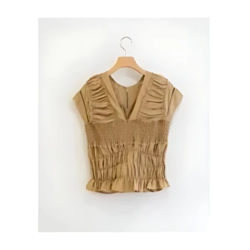 tiit tokyo gather french sleeve blouse