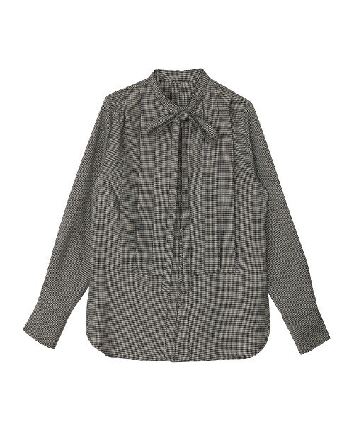 AMERI UND HOUNDSTOOTH BOWTIE BLOUSE