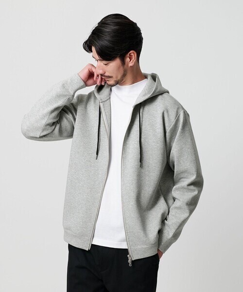 BEAUTY&YOUTH UNITED ARROWS 【WEB限定 WARDROBE SMART】ダブルニット ジップパーカー/セットアップ対応