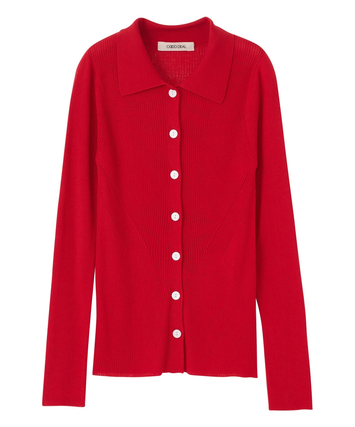 COCODEAL シルク混リブニットシャツ