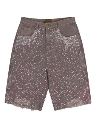 BIRTH OF ROYAL CHILD rhinestone-embellished frayed shorts