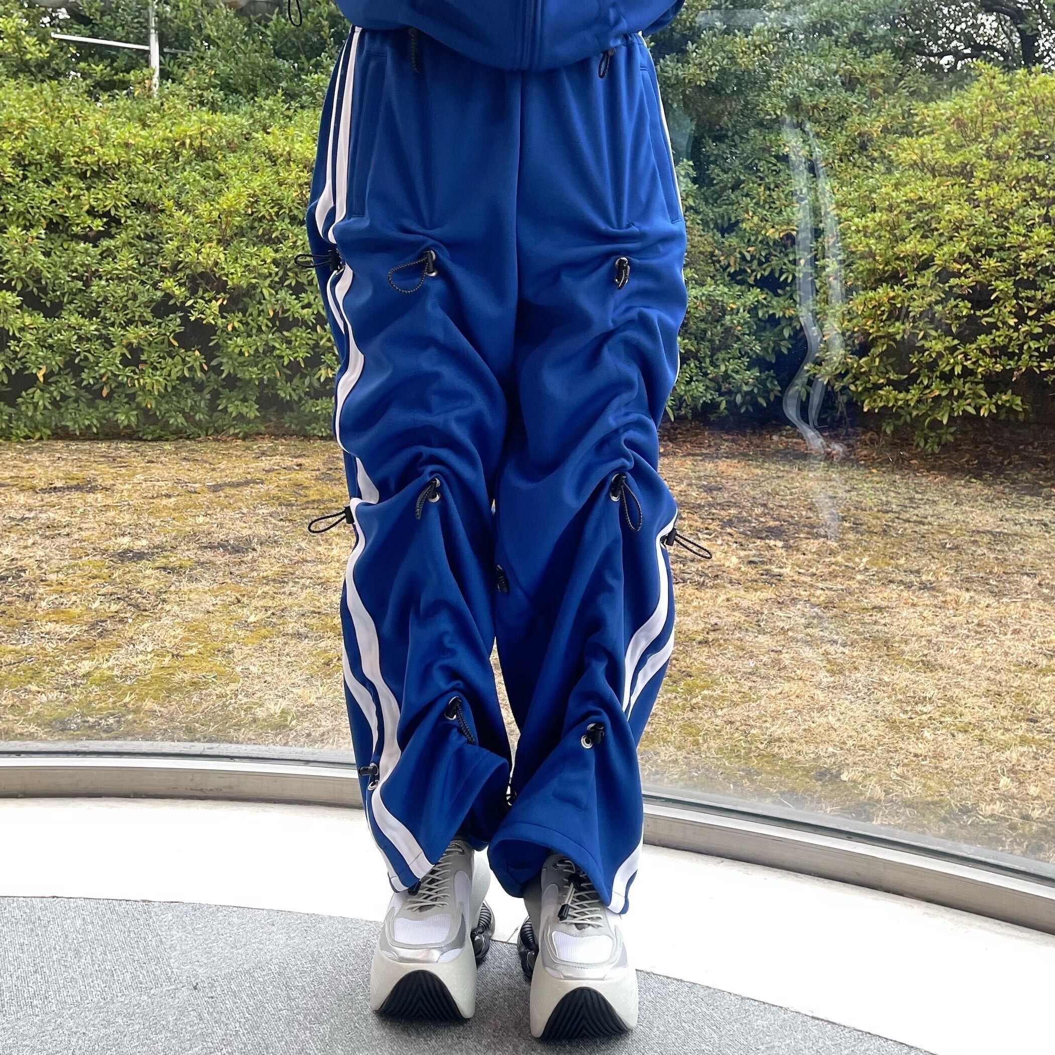 KIDILL DRAW CORD TRACK PANTS / NAVY BLUE