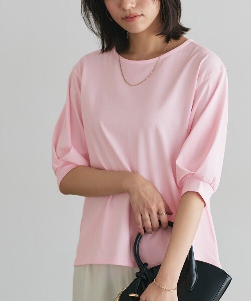 Pierrot ボートネックパフスリーブオーバーTシャツ