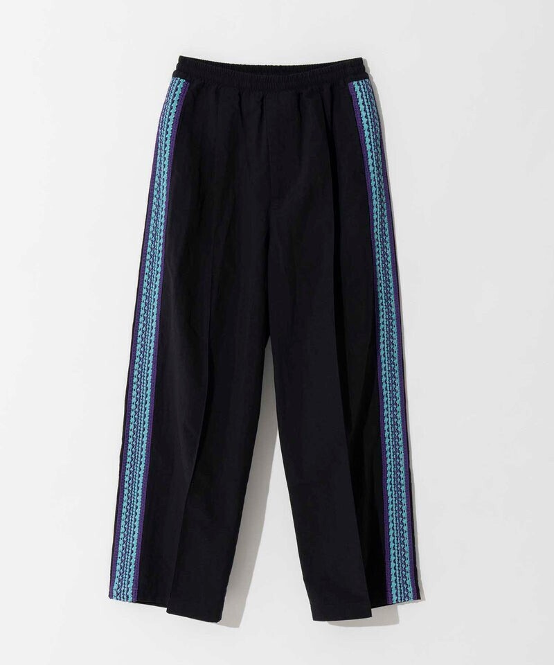 MAISON SPECIAL Washed Nylon Crochet Side Line Prime-Wide Easy Pants