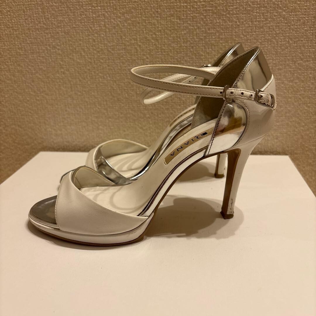 DIANA ホワイト・シルバー ハイヒールサンダル
