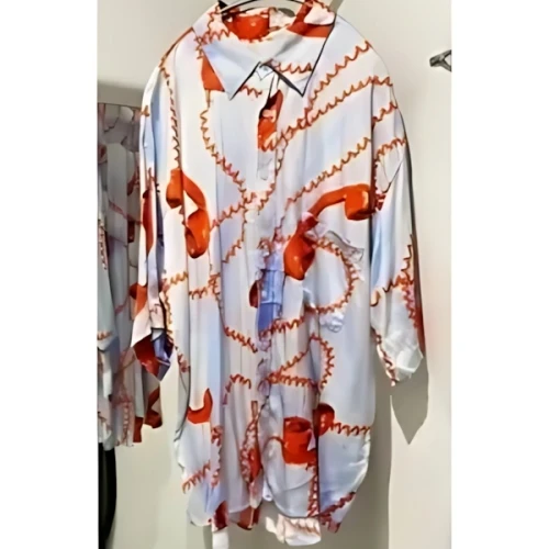 MARTINE ROSE テレフォン 総柄シャツ マルチカラー