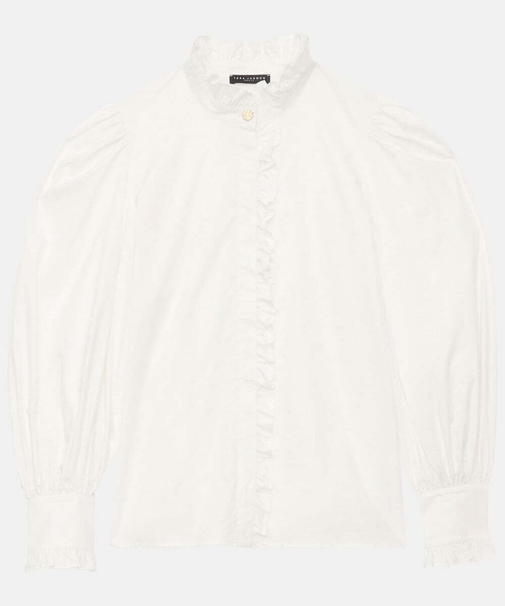 TARA JARMON Solid cotton poplin blouse