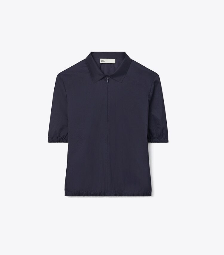 Tory Burch ナイロンタフタ ジップポロシャツ