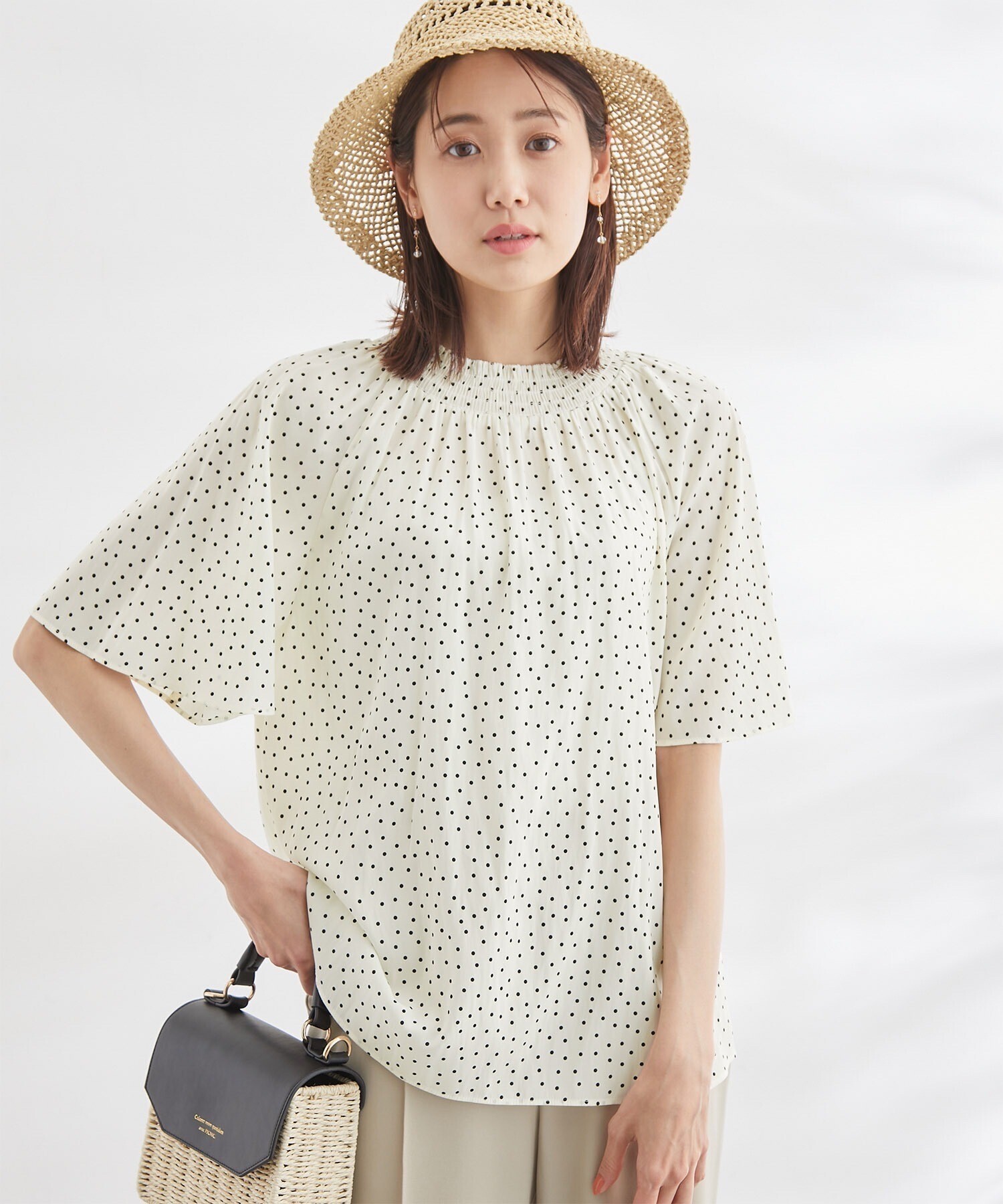 ROPE' PICNIC シャーリングフリルフレアスリーブ