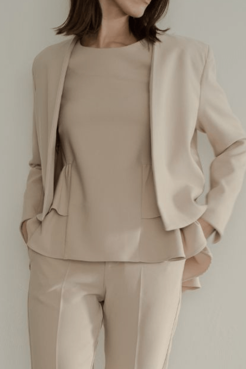 maison de Dolce. ノーカラージャケット【beige】S