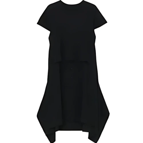 Ground Y CREPE DE CHINE＋COTTONJERSEY SHORT SLEEVE DOCKING LONG SHIRT DRESS