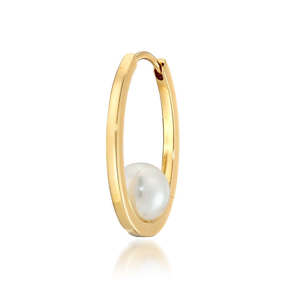 STAR JEWELRY K18 ピアス CLICK HOOP PEARL PIERCED EARRING(L/片耳用)