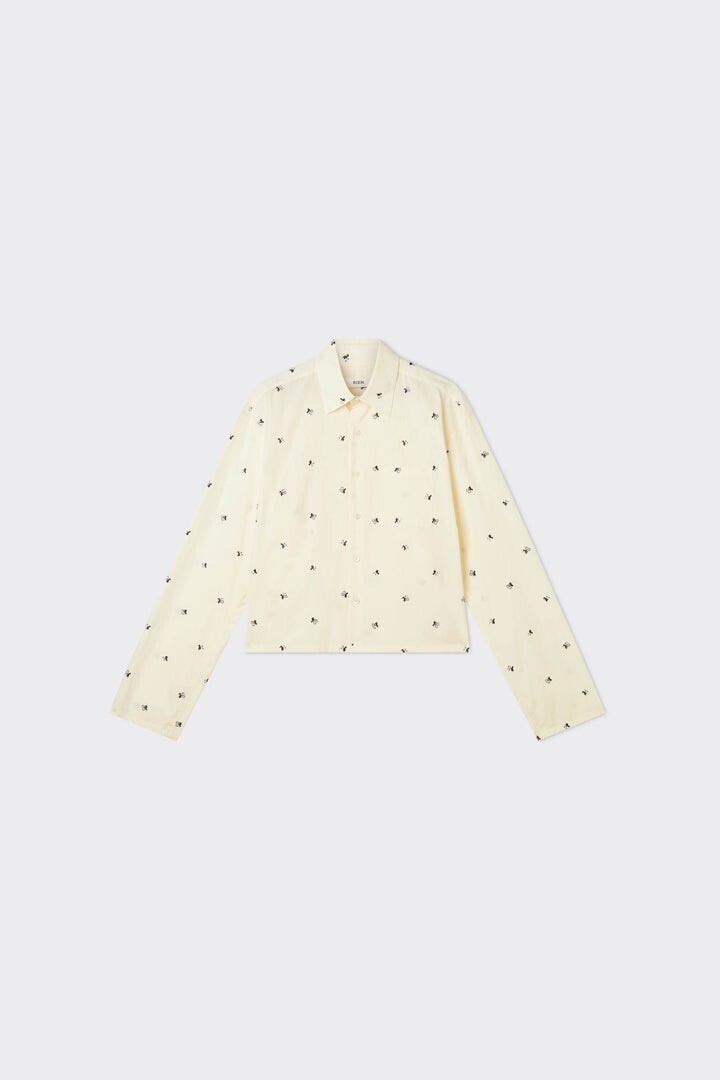 RIER Top Popeline Flowers White