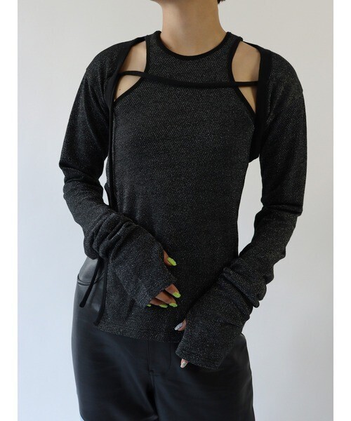 led.tokyo SIDE SLIT TANK TOP SET BOLERO CARDIGAN