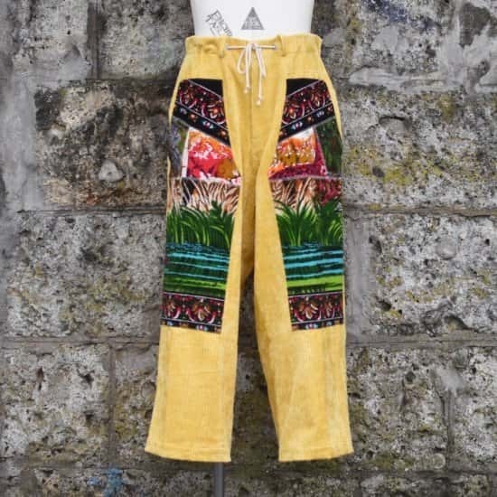 masterkey TPS PANTS / リメイク タペストリー ダブルニー ワーク パンツ YELLOW TYPE1 - エンシニータス