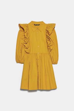 ZARA ボリュームフリルワンピース