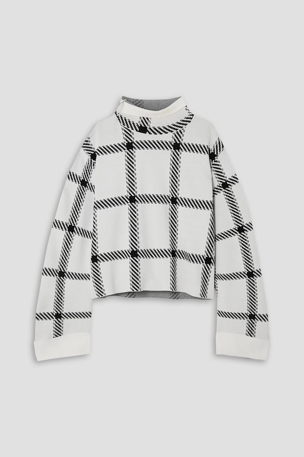Stella McCartney Checked Stretch-Knit Turtleneck Sweater