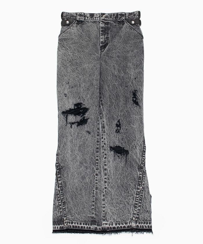 Tamme CRACKS BLEACH FLARED DENIM PANTS