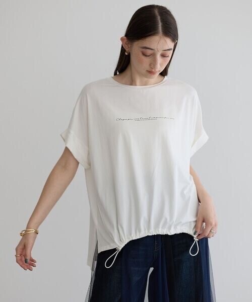 YECCA VECCA 裾ドロストデザインロゴTee
