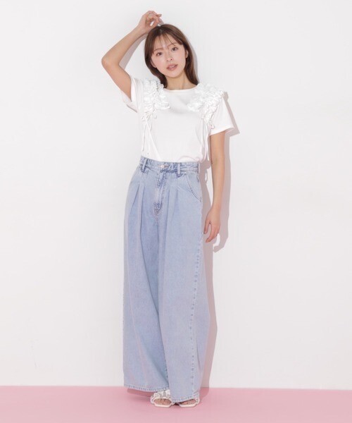 JILL by JILL STUART EDWINコラボタックワイドパンツ