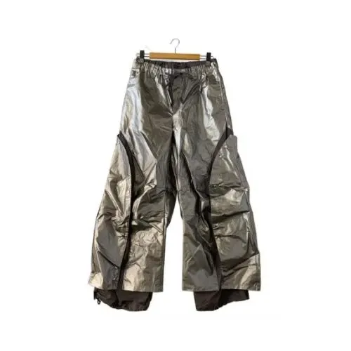 GRANCY Button Layered Design Nylon Pants