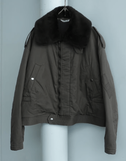 AURALEE WASHED FINX COTTON GABARDINE FLIGHT BLOUSON