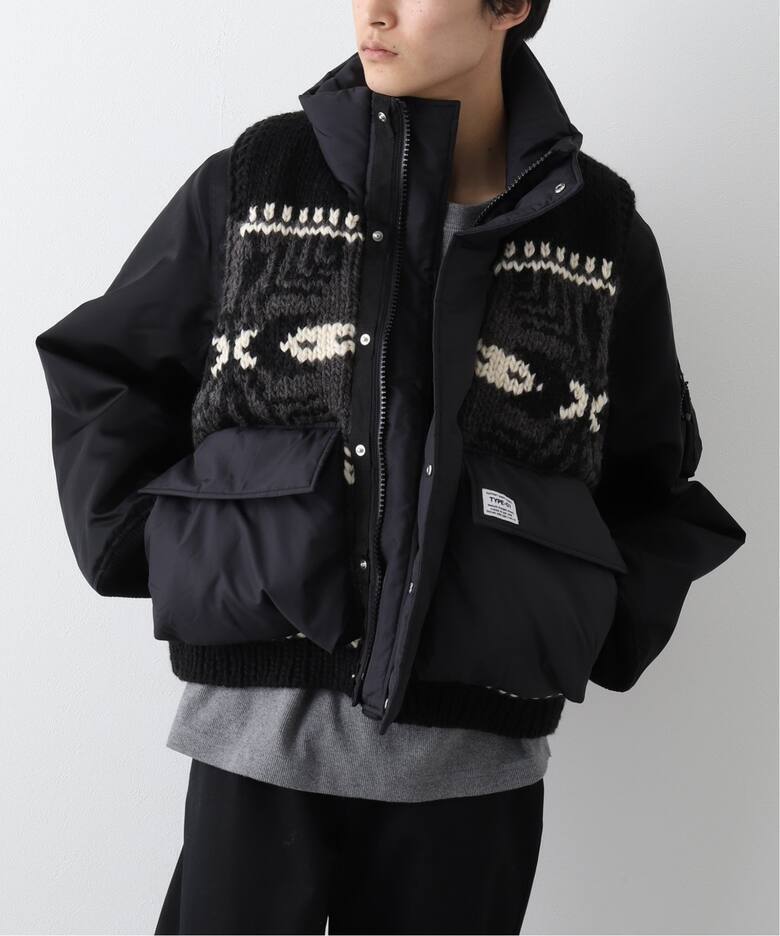417 EDIFICE 【elephant TRIBAL fabrics】 Hybrid Cowichan Blouson