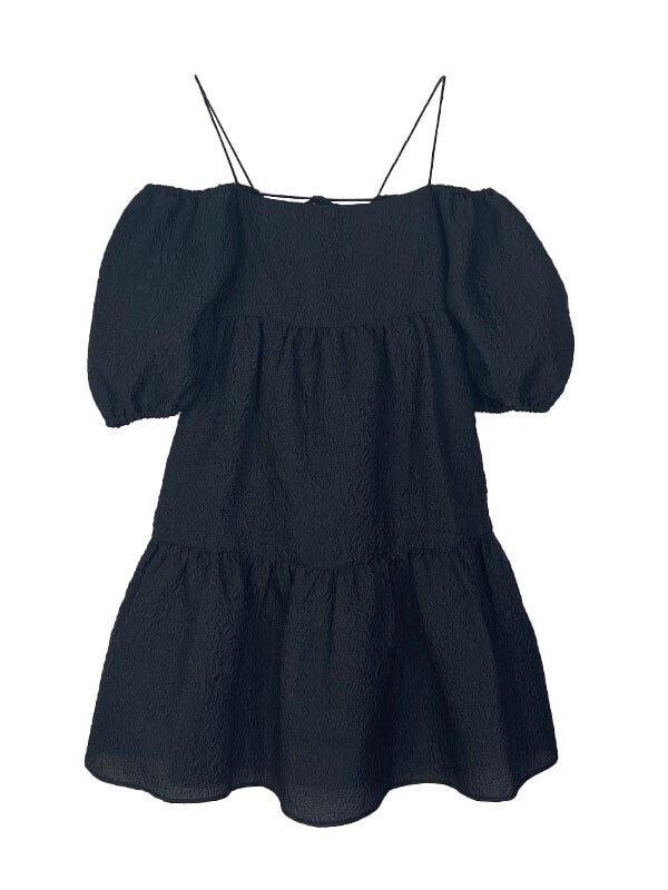 Honey mi Honey jacquard organdie tiered one-piece