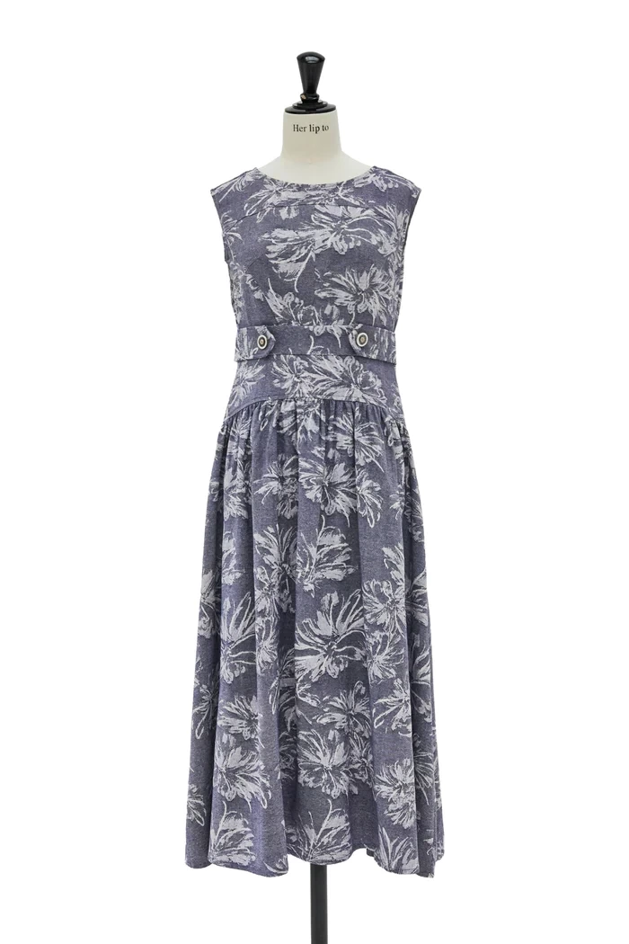Her lip to Floral Jacquard Midi Dress