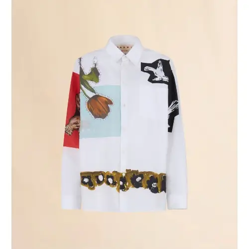MARNI ホワイト ポプリン製シャツ