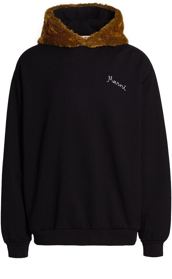 MARNI Faux Fur Trim Hoodie