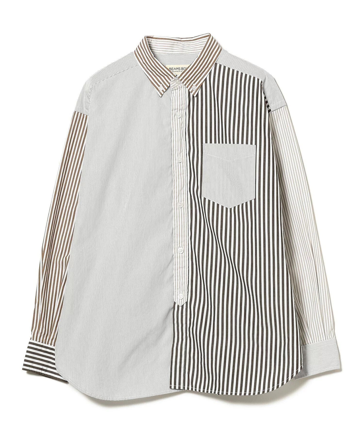 BEAMS BOY コットンローン クレイジー ボタンダウン ロングスリーブ シャツ