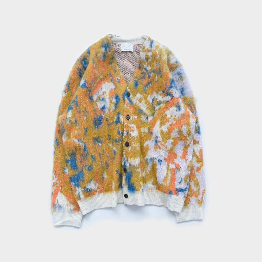 WRAPINKNOT BRUSHED MOHAIR KNITTING ART CARDIGAN
