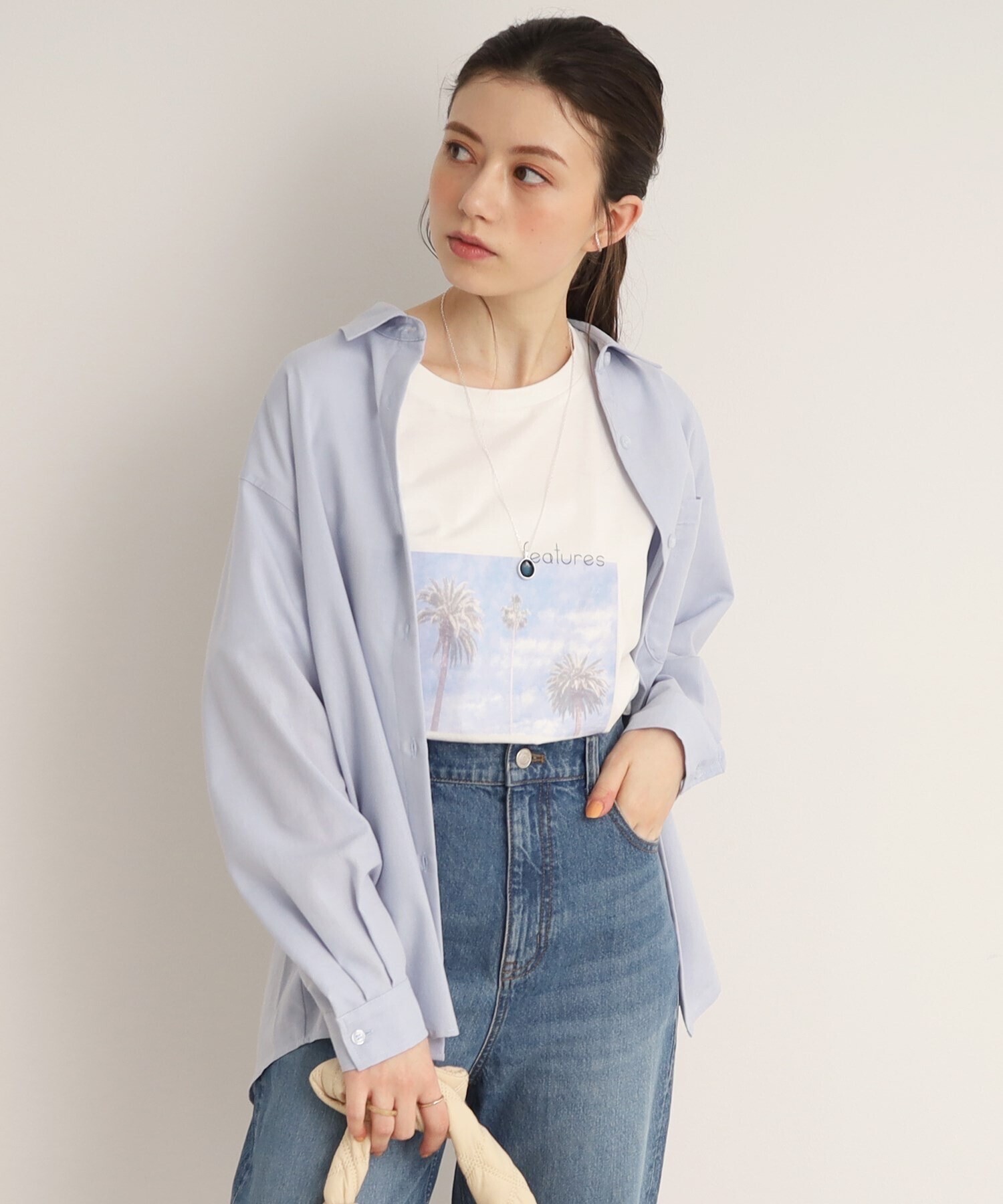 SHOO・LA・RUE ゆる さら ふわり フレンチリネンブレンド前あきシャツ